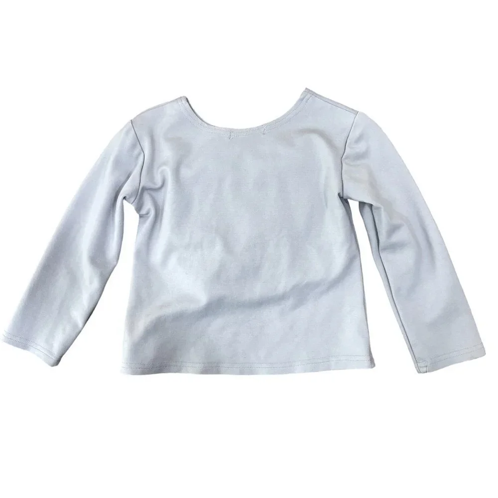 POTTERY BARN KIDS GIRLS SIZE 4-6 FURRY CIRCLE GRAY‎ LONG SLEEVE TOP SHIRT